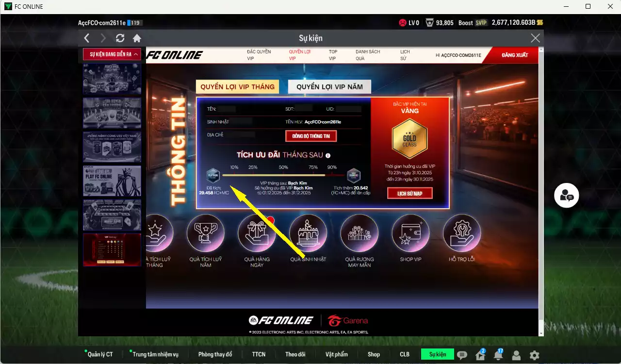 Ảnh ACC 2677120b trắng, có thẻ đổi tên, còn CP GIẢM THUẾ. HLV Xịn, dư 161.000TC, VIP BK Tháng 12
