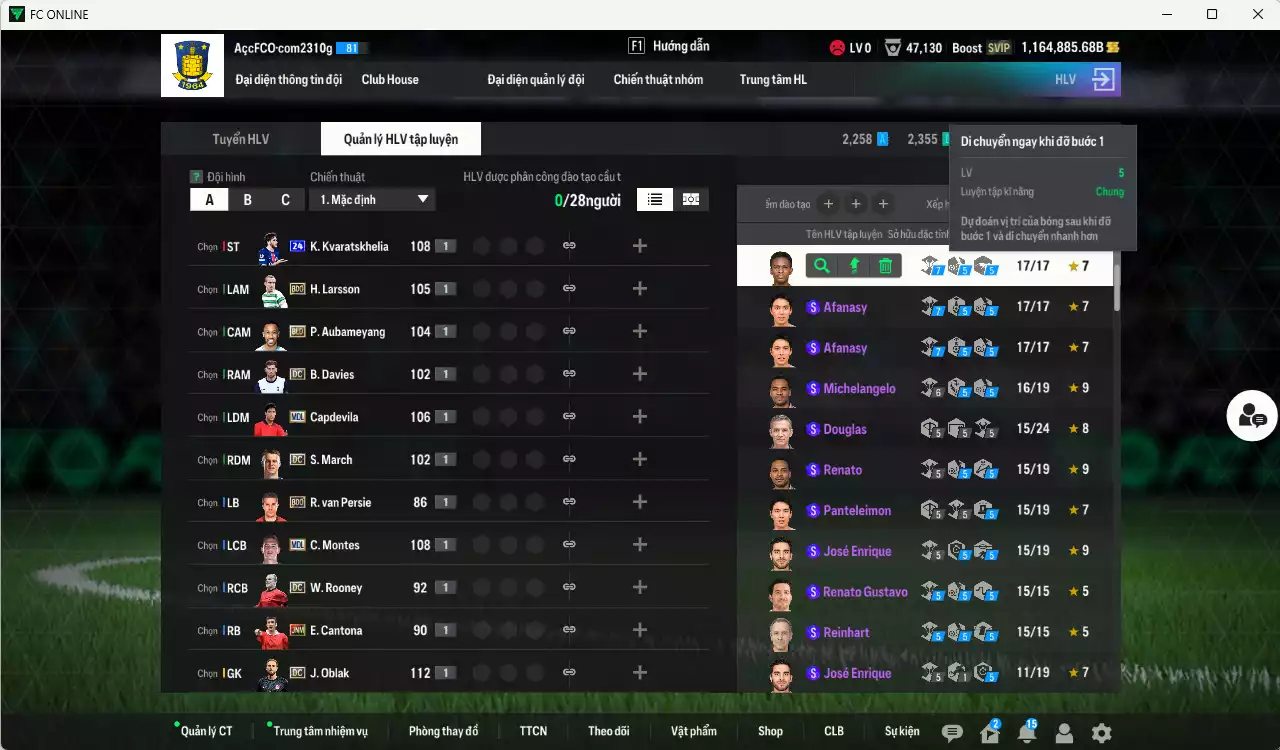 Ảnh ACC 1164885b trắng, có thẻ đổi tên. HLV Xịn