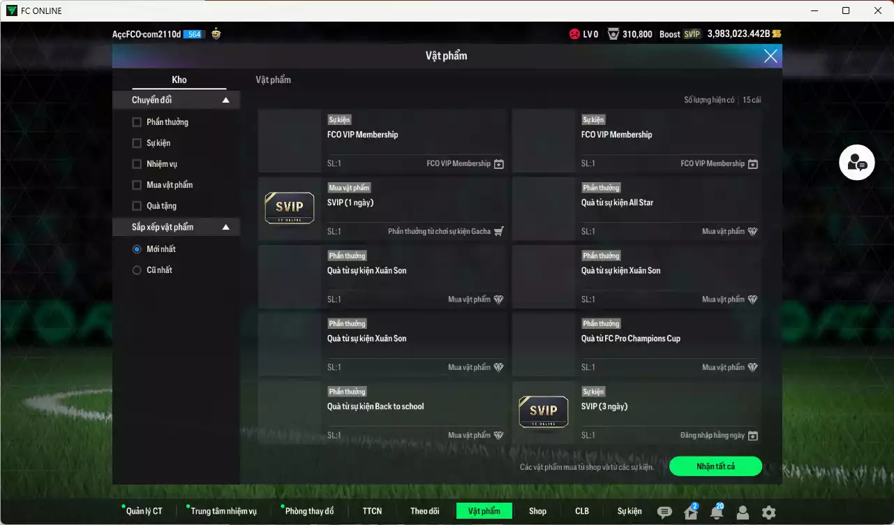 Ảnh ACC 3983023b trắng, có thẻ đổi tên, còn nhiều CP GIẢM THUẾ. HLV Siêu Xịn, đã full bảng đào tạo chiến thuật