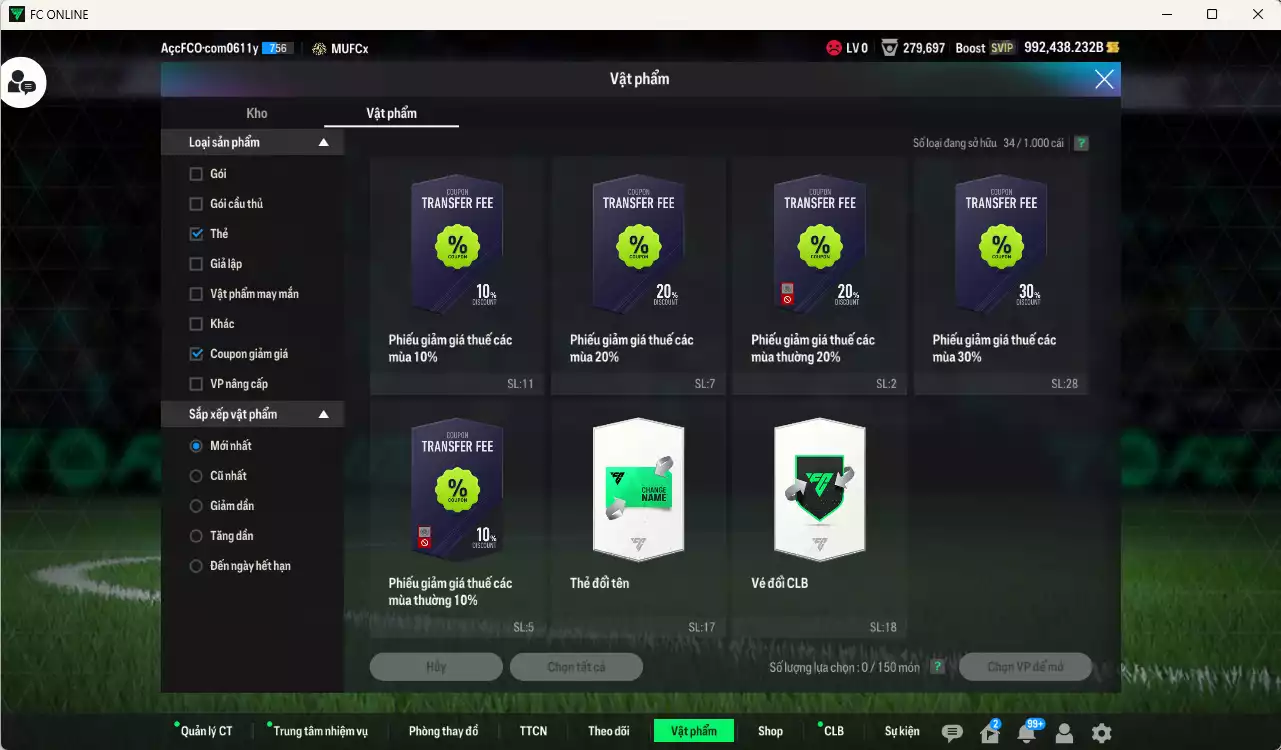 Ảnh ACC 992438b trắng, có thẻ đổi tên, còn CP GIẢM THUẾ. HLV Xịn, gần full bảng đào tạo chiến thuật