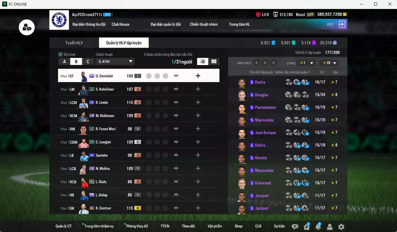 Ảnh ACC 589937b trắng vs Xuân Son PRM, Quang Hải PRM, có thẻ đổi tên, còn nhiều SVIP vs CP GIẢM THUẾ. HLV Xịn, đã full bảng đào tạo chiến thuật