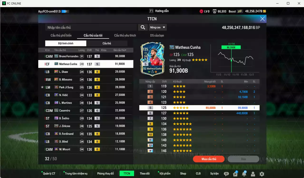 Ảnh Man Utd. 463.270b dư 55kb có Bruno 25TS, Cunha 25TS, Shaw 23HW, Mbeumo 23HW, Park CC, Vidic LN, L. Martínez CH, Casemiro GTU+6, Sesko 25DP, Zirkzee 24TS, Ferdinand HG... HLV Xịn, đã đào tạo chỉ số nhiều ct