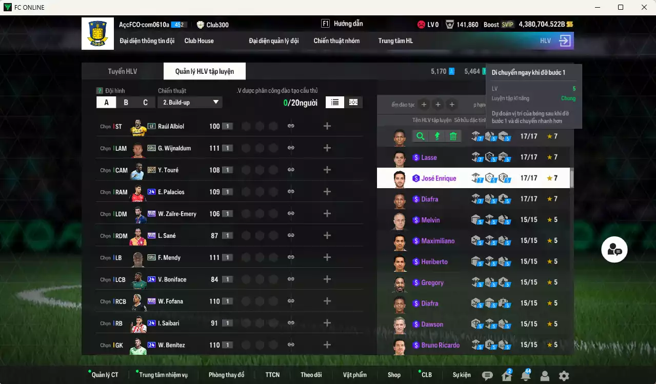 Ảnh ACC 4.380.704b trắng, có thẻ đổi tên, còn nhiều coin TM vs CP GIẢM THUẾ. HLV Siêu Xịn, dư 211.000TC