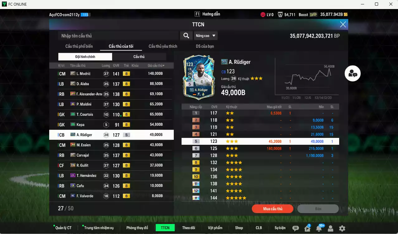 Ảnh Real Madrid 4.095.420b có Kaká ITM+5, Mbappé 25TS, Bellingham 25TS, Beckham DC, CR7 CH, Kroos CC, Modric DC, Alaba DC, Arnold 23HW, Rudiger 25TS, Essien JNM, Carvajal DC... Đã đào tạo full chỉ số nhiều cầu thủ vs nữa bảng chiến thuật