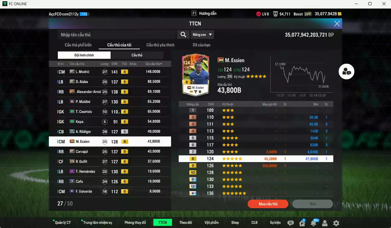 Ảnh Real Madrid 4.095.420b có Kaká ITM+5, Mbappé 25TS, Bellingham 25TS, Beckham DC, CR7 CH, Kroos CC, Modric DC, Alaba DC, Arnold 23HW, Rudiger 25TS, Essien JNM, Carvajal DC... Đã đào tạo full chỉ số nhiều cầu thủ vs nữa bảng chiến thuật