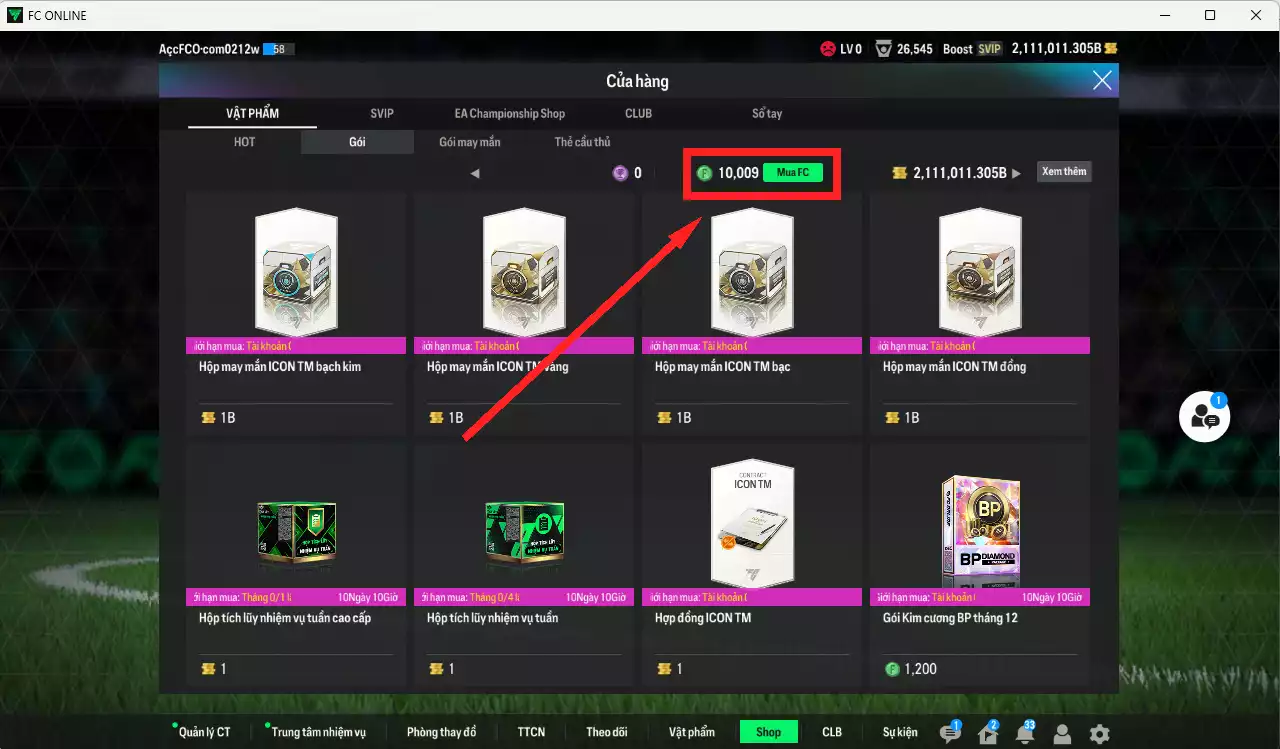 Ảnh ACC 2111011b trắng vs 10.009FC, có thẻ đổi tên. HLV tạm, dư 79.000TC