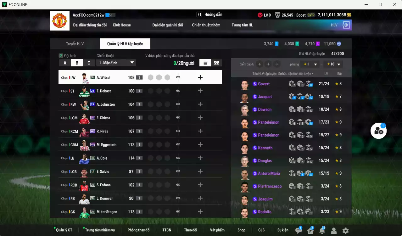 Ảnh ACC 2111011b trắng vs 10.009FC, có thẻ đổi tên. HLV tạm, dư 79.000TC