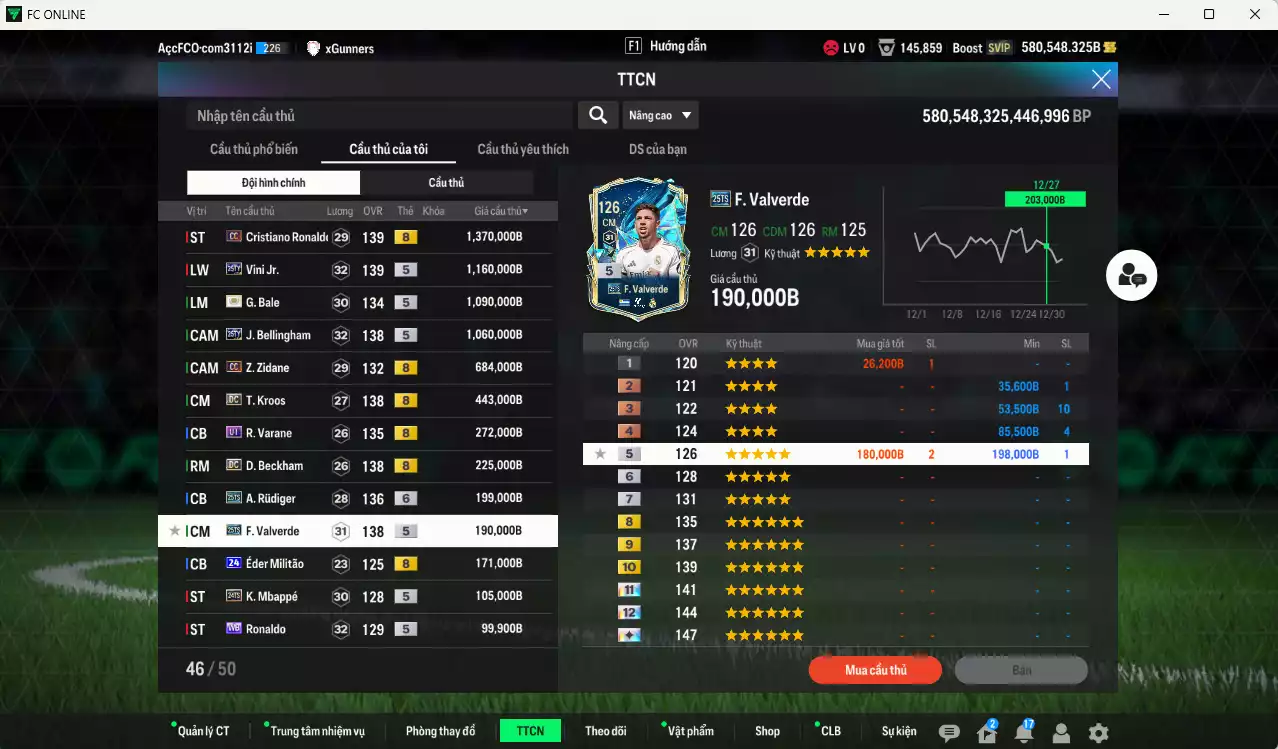Ảnh Real Madrid 8.624.380b dư 580kb có CR7 CC+8, Bale ITM+5, Vini 25TY, Bellingham 25TY, Zidane CC, Varane UT (limit,bù), Kroos DC, Beckham DC, Rudiger 25TS+6, Valverde 25TS, Eto CC...  Dư 128.000TC, VIP KC Tháng 1