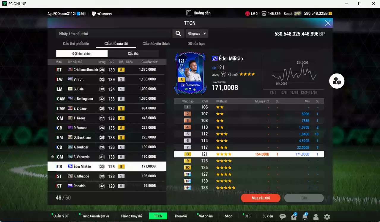 Ảnh Real Madrid 8.624.380b dư 580kb có CR7 CC+8, Bale ITM+5, Vini 25TY, Bellingham 25TY, Zidane CC, Varane UT (limit,bù), Kroos DC, Beckham DC, Rudiger 25TS+6, Valverde 25TS, Eto CC...  Dư 128.000TC, VIP KC Tháng 1