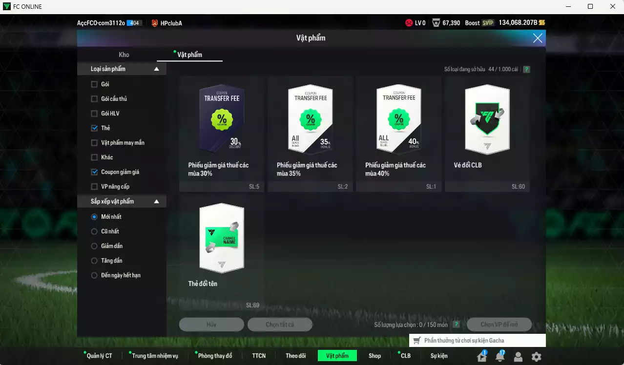 Ảnh Quốc Dân best 4.425.500b dư 134kb có Nedved ITM+5, B. Cha ITM+5, CR7 CH+6, Bellingham 25TS, Ronaldo CH, Van Dijk 25TS, Rudiger 24UCL, H. Son 25TS, Kroos CC, Beckham CC, Henry CC... Còn nhiều coin TM, HLV Xịn, đã đào tạo chỉ số full cầu thủ