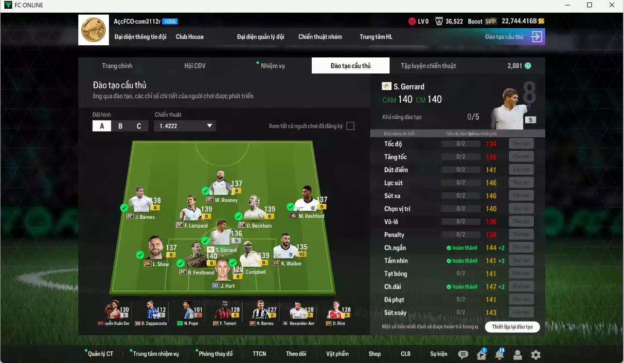 Ảnh Anh 1.958.450b có Gerrard ITM+5, Walker BTB+10, Beckham DC, Ferdinand DC, Rooney DC, Lampard DC, Rashford HG+9, Arnold HG+9, Cole HG+9...  Còn nhiều coin TM, HLV Xịn, đã đào tạo chỉ số full cầu thủ