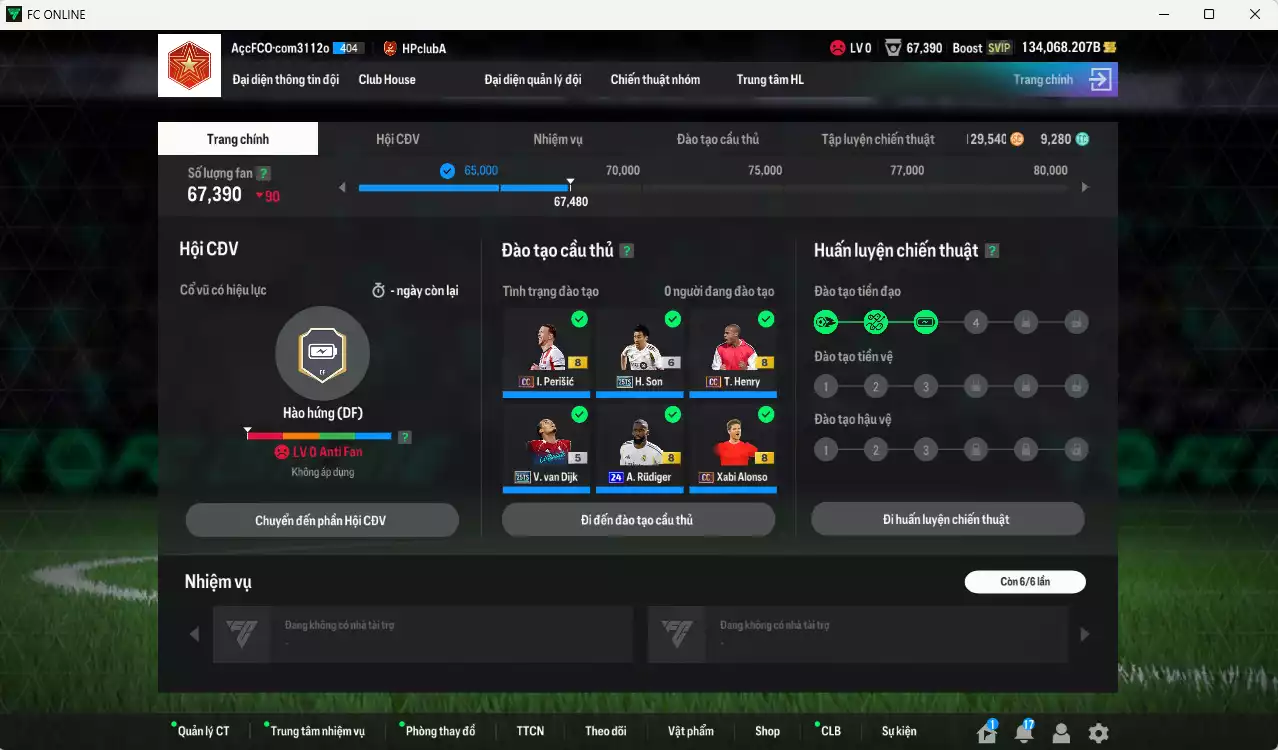 Ảnh Quốc Dân best 4.425.500b dư 134kb có Nedved ITM+5, B. Cha ITM+5, CR7 CH+6, Bellingham 25TS, Ronaldo CH, Van Dijk 25TS, Rudiger 24UCL, H. Son 25TS, Kroos CC, Beckham CC, Henry CC... Còn nhiều coin TM, HLV Xịn, đã đào tạo chỉ số full cầu thủ