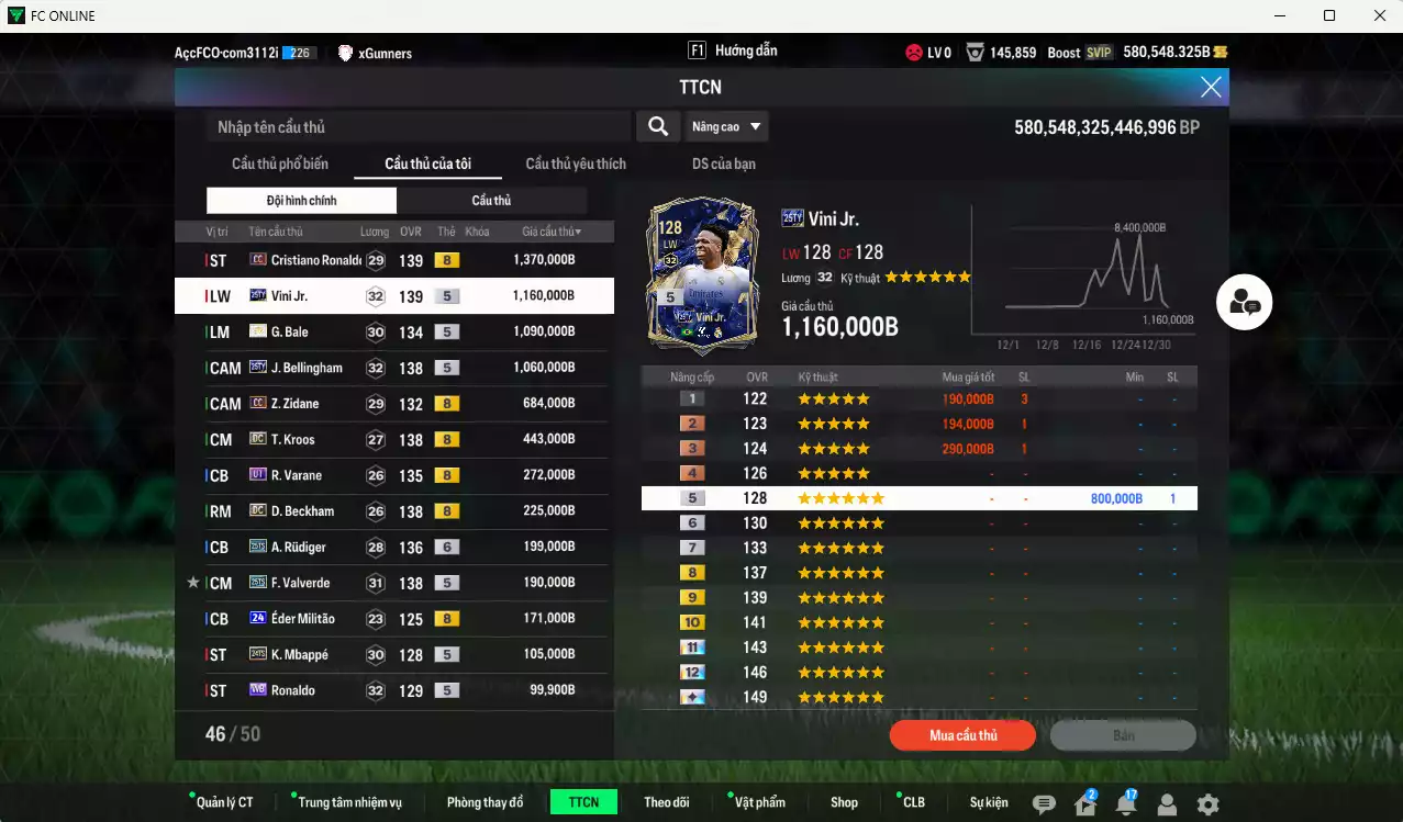 Ảnh Real Madrid 8.624.380b dư 580kb có CR7 CC+8, Bale ITM+5, Vini 25TY, Bellingham 25TY, Zidane CC, Varane UT (limit,bù), Kroos DC, Beckham DC, Rudiger 25TS+6, Valverde 25TS, Eto CC...  Dư 128.000TC, VIP KC Tháng 1