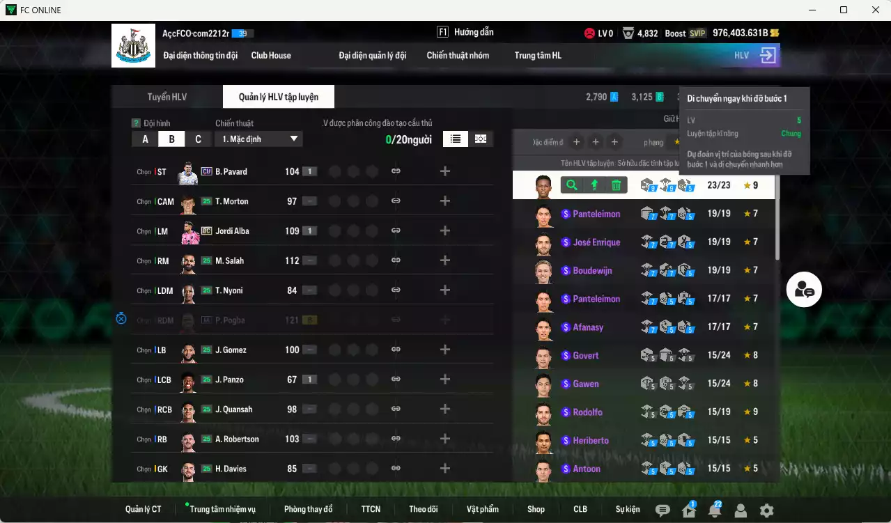 Ảnh ACC 976403b trắng, có thẻ đổi tên. HLV Xịn