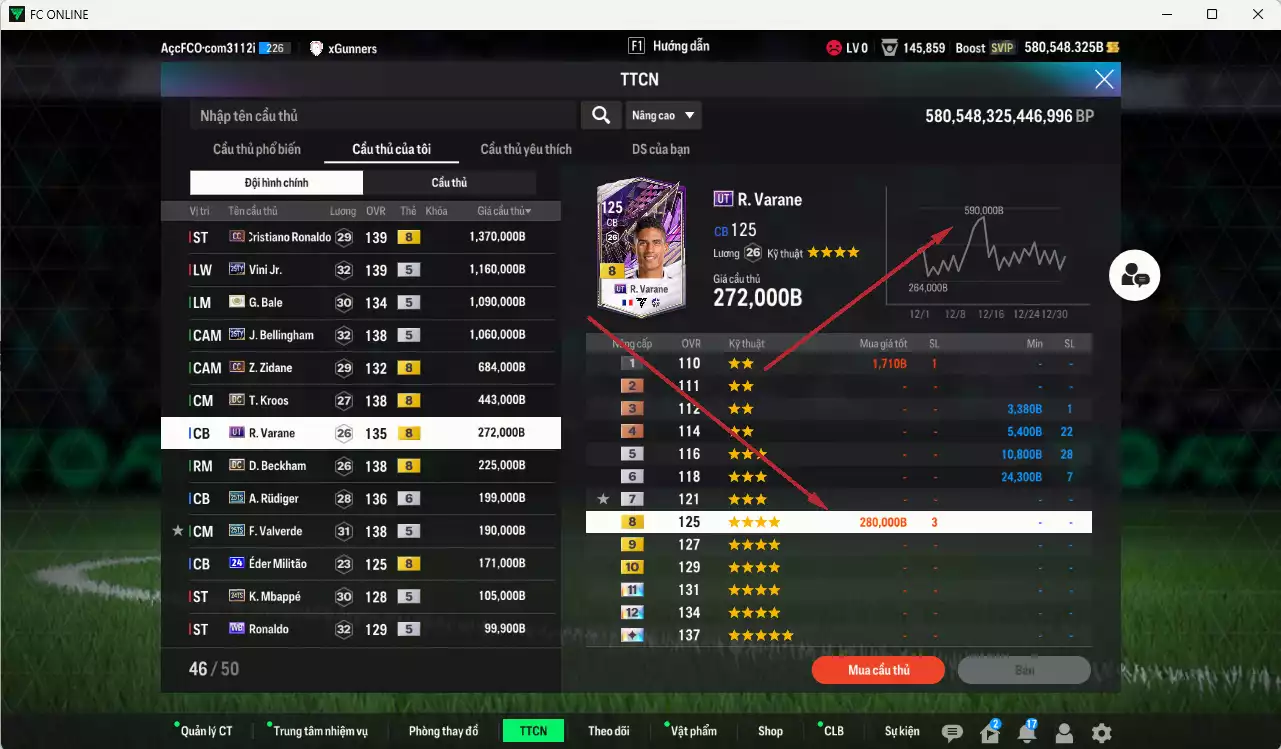 Ảnh Real Madrid 8.624.380b dư 580kb có CR7 CC+8, Bale ITM+5, Vini 25TY, Bellingham 25TY, Zidane CC, Varane UT (limit,bù), Kroos DC, Beckham DC, Rudiger 25TS+6, Valverde 25TS, Eto CC...  Dư 128.000TC, VIP KC Tháng 1