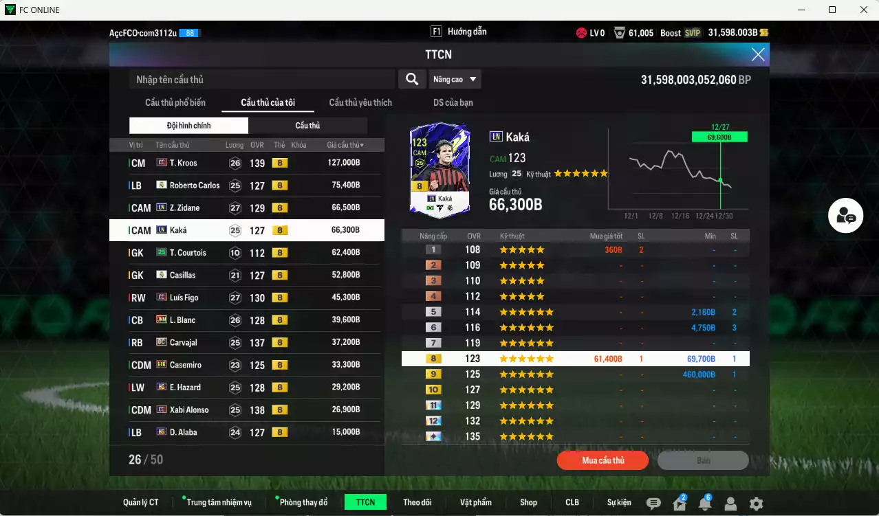 Ảnh Real Madrid 5.011.390b có CR7 CC+8, Varane DC, Rudiger 25TS+7, Mbappé 25TS, Beckham DC, Valverde 25TS, Kroos CC, Zidane LN, Kaká LN... Còn nhiều CP GIẢM THUẾ, đã dào tạo chỉ số full cầu thủ