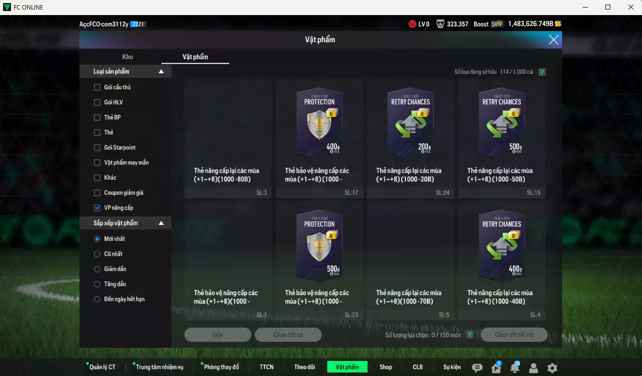 Ảnh ACC 1483626b trắng, có thẻ đổi tên. HLV Xịn, đã full đào tạo chiến thuật, dư 147.000TC