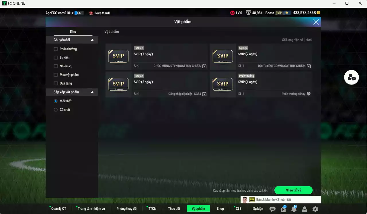 Ảnh ACC 438978b trắng, có thẻ đổi tên, còn CP giảm thuế. Dư 194.000TC