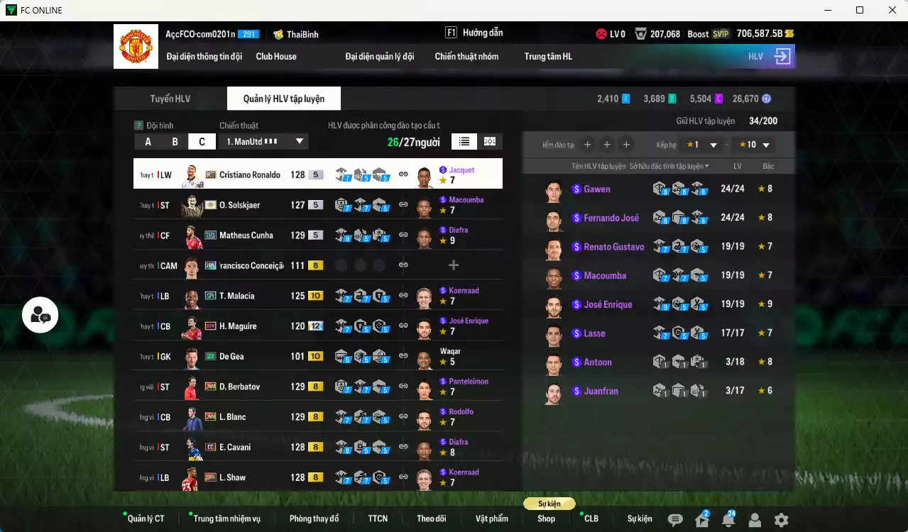 Ảnh [Dư nhiều BP] Man Utd. mùa ITM 4.266.940b dư 700kb có Van Persie ITM+5, Ferdinand ITM+5, Vidic ITM+5, Scholes ITM+5, Schweinsteiger ITM+5, Keane ITM+5, Park ITM+5, Cunha 25TS, CR7 BLD, Pogba RTN...  Còn rất nhiều CP giảm thuế, HLV Xịn, dư 150.000TC