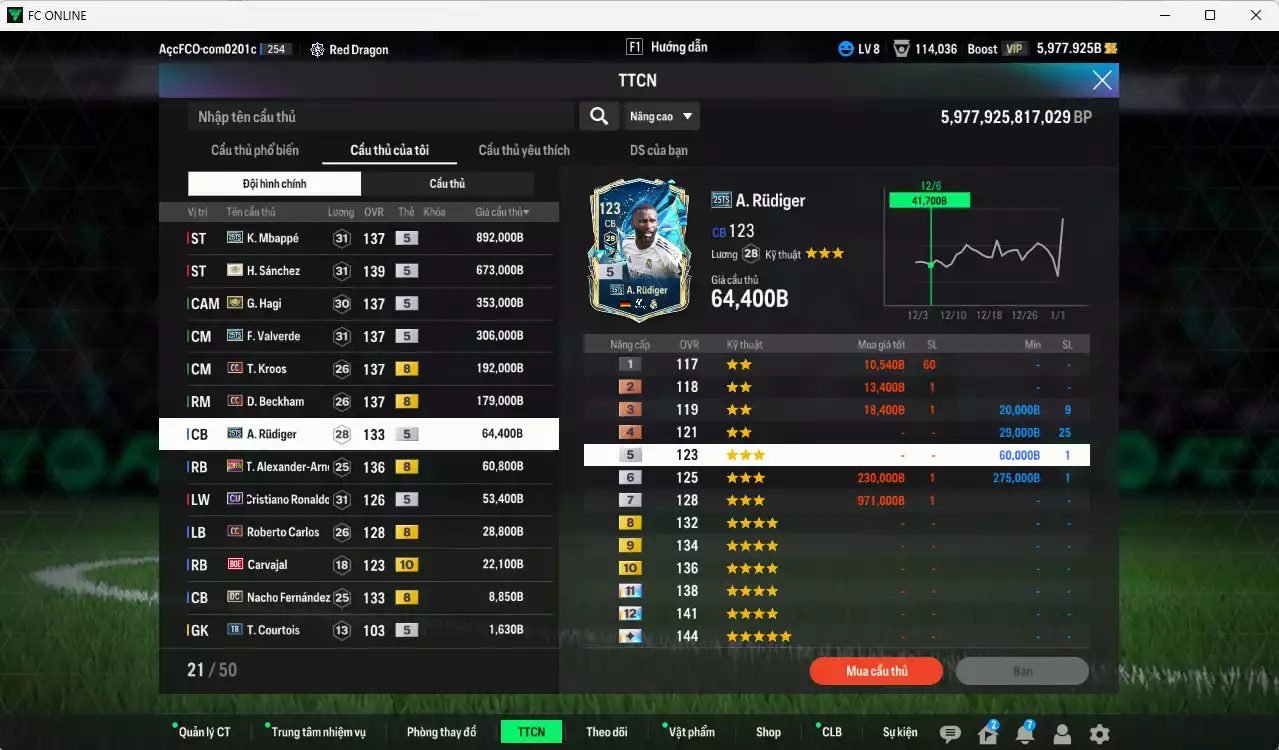 Ảnh Real Madrid 2.836.460b có H. Sánchez ITM+5, Hagi ITM+5, Mbappé 25TS, Valverde 25TS, Kroos CC, Beckham CC, Rudiger 25TS, Arnold 23HW, CR7 CU, Carlos CC... Còn nhiều CP giảm thuế, HLV Siêu Xịn, đã đào tạo hơn nữa bảng chiến thuật