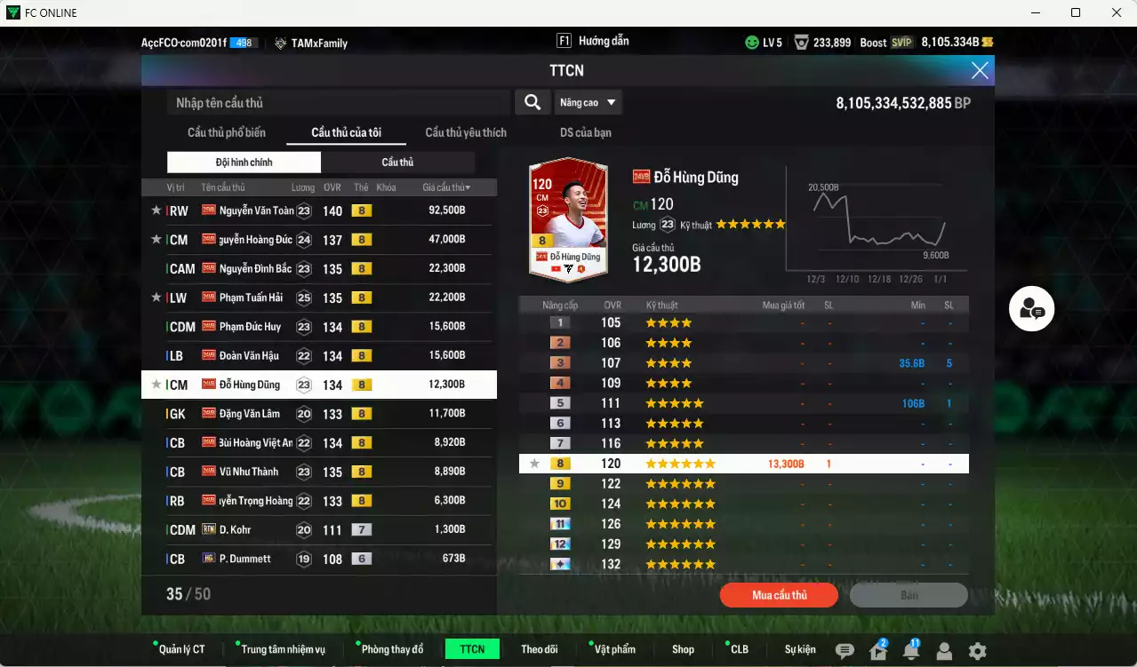 Ảnh Việt Nam 268.000b có Văn Toàn, Hoàng Đức, Đình Bắc, Tuấn Hải, Đức Huy, Văn Hậu, Hùng Dũng, Văn Lâm, Như Thành, Việt Anh, Trọng Hoàng VNB+8 . HLV Xịn