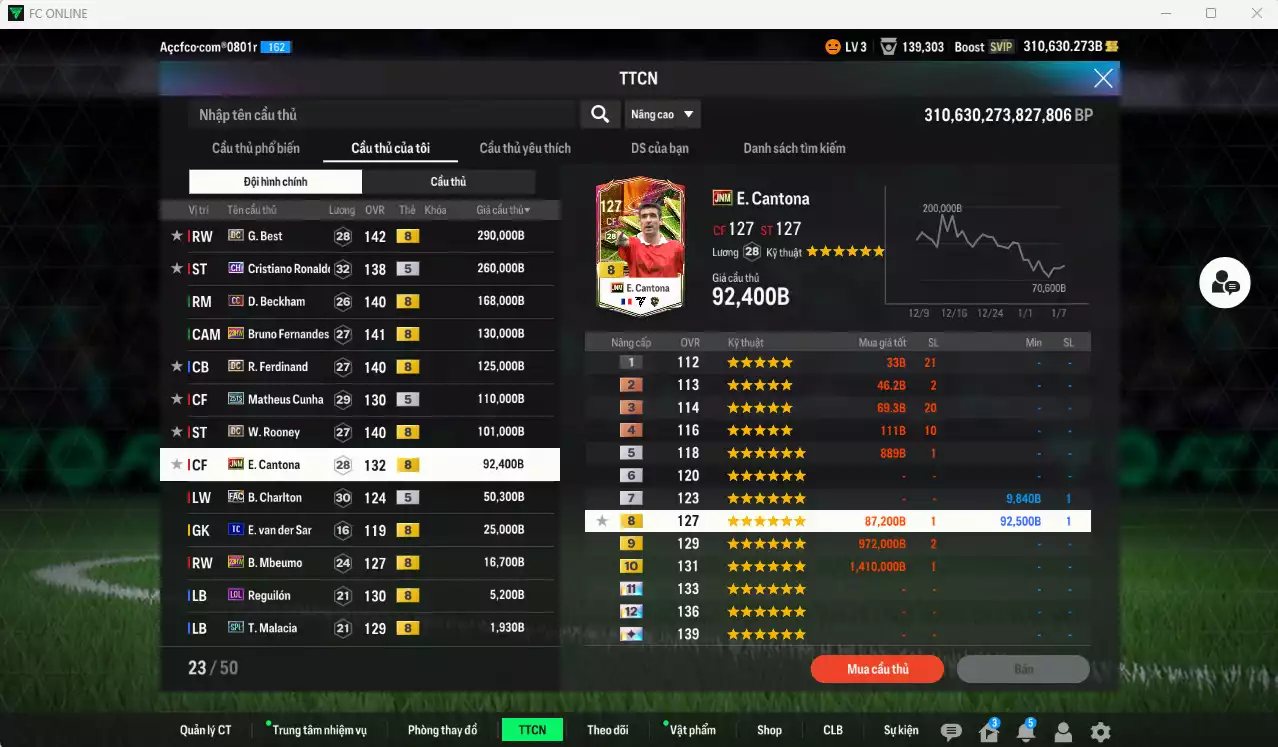 Ảnh Man Utd. 2.346.330b dư 310kb có Vidic ITM+5, Schweinsteiger ITM+5, G. Best DC, CR7 CH, Beckham CC, Bruno 23HW, Ferdinand DC, Cunha 25TS, Rooney DC, Cantona JNM, Charlton FAC... Full miniface, còn nhiều CP giảm thuế. HLV Xịn, đã full đào tạo chiến thuật vs cầu thủ