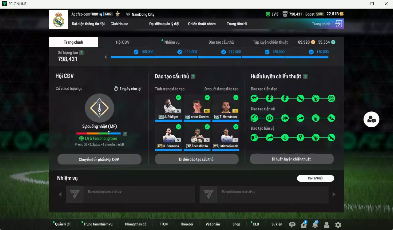 Ảnh Real Madrid 8.640.620b có Figo ITM+5, Kaká ITM+5, CR7 WS, Kroos DC, Valverde 25TS, Theo 25PL, Benzema DCB, Rudiger 25TS... Còn nhiều CP giảm thuế, full miniface, HLV Siêu Xịn, đã full đào tạo chiến thuật lẫn chỉ số ct
