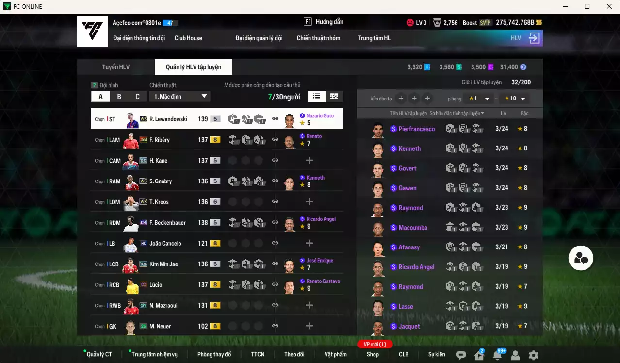 Ảnh [Tặng 700FC] Bayern Munich 2.175.200b dư 275kb có Kroos WS+6, Kane 25TS, Lewandowski WS, Beckenbauer CH, Matthaus FAC, Mané WS, Kim Min Jae 25TS, Gnabry WS, Lúcio CC, Ribéry JNM, Alaba DC... Còn nhiều CP giảm thuế