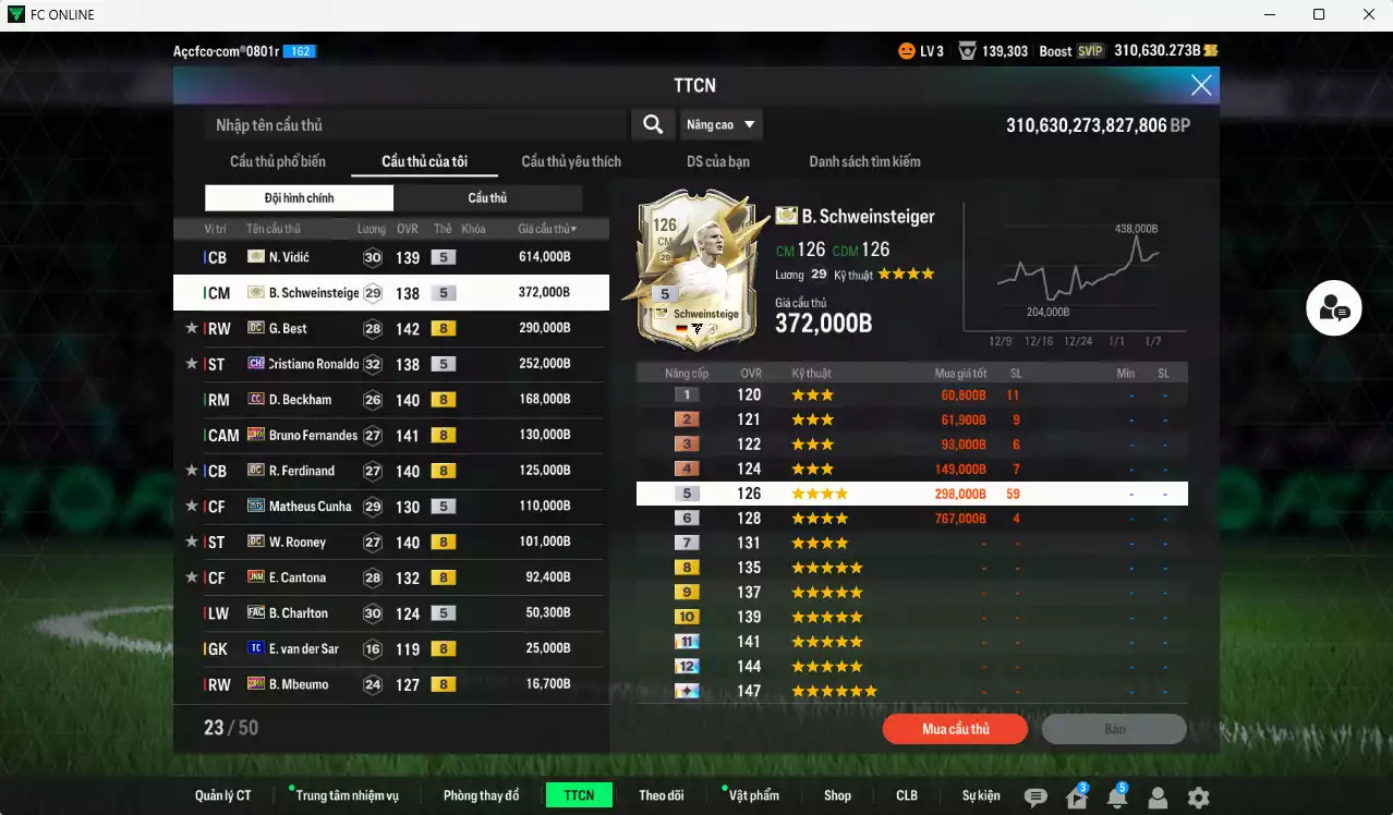 Ảnh Man Utd. 2.346.330b dư 310kb có Vidic ITM+5, Schweinsteiger ITM+5, G. Best DC, CR7 CH, Beckham CC, Bruno 23HW, Ferdinand DC, Cunha 25TS, Rooney DC, Cantona JNM, Charlton FAC... Full miniface, còn nhiều CP giảm thuế. HLV Xịn, đã full đào tạo chiến thuật vs cầu thủ