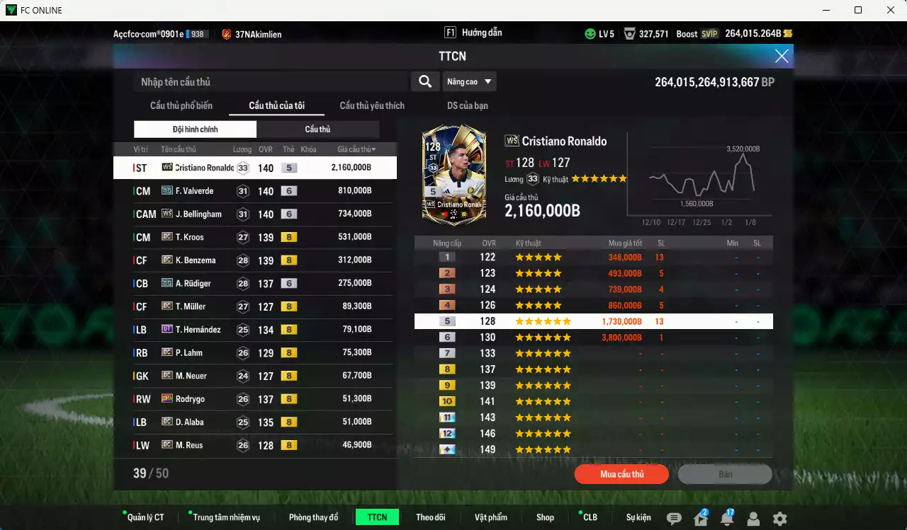 Ảnh Real Madrid 5.385.530b dư 260kb có CR7 WS, Bellingham WS+6, Valverde 25TS+6, Kroos DC, Benzema DC, Rudiger 25TS+6, Theo UT(fix BP), Alaba DC, Carvajal DC... Full miniface, HLV Siêu Xịn, đã full đào tạo chiến thuật lẫn cầu thủ, VIP BK Tháng 1