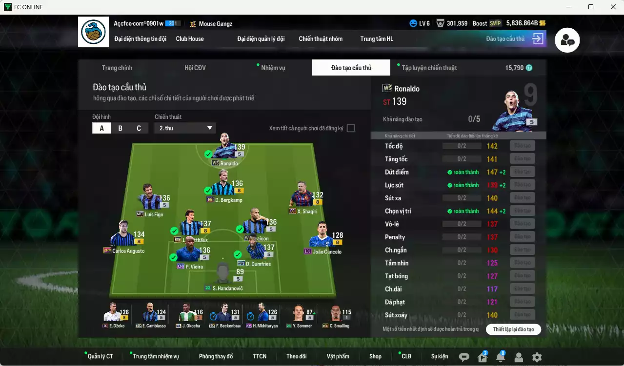 Ảnh Inter Milan 670.070b có Ronaldo WS, Matthaus RTN, Dumfries 25TS, Figo No.7, Maicon WS, Vieira CH, Bergkamp HG... HLV Xịn, gần full đào tạo chiến thuật vs chỉ số ct