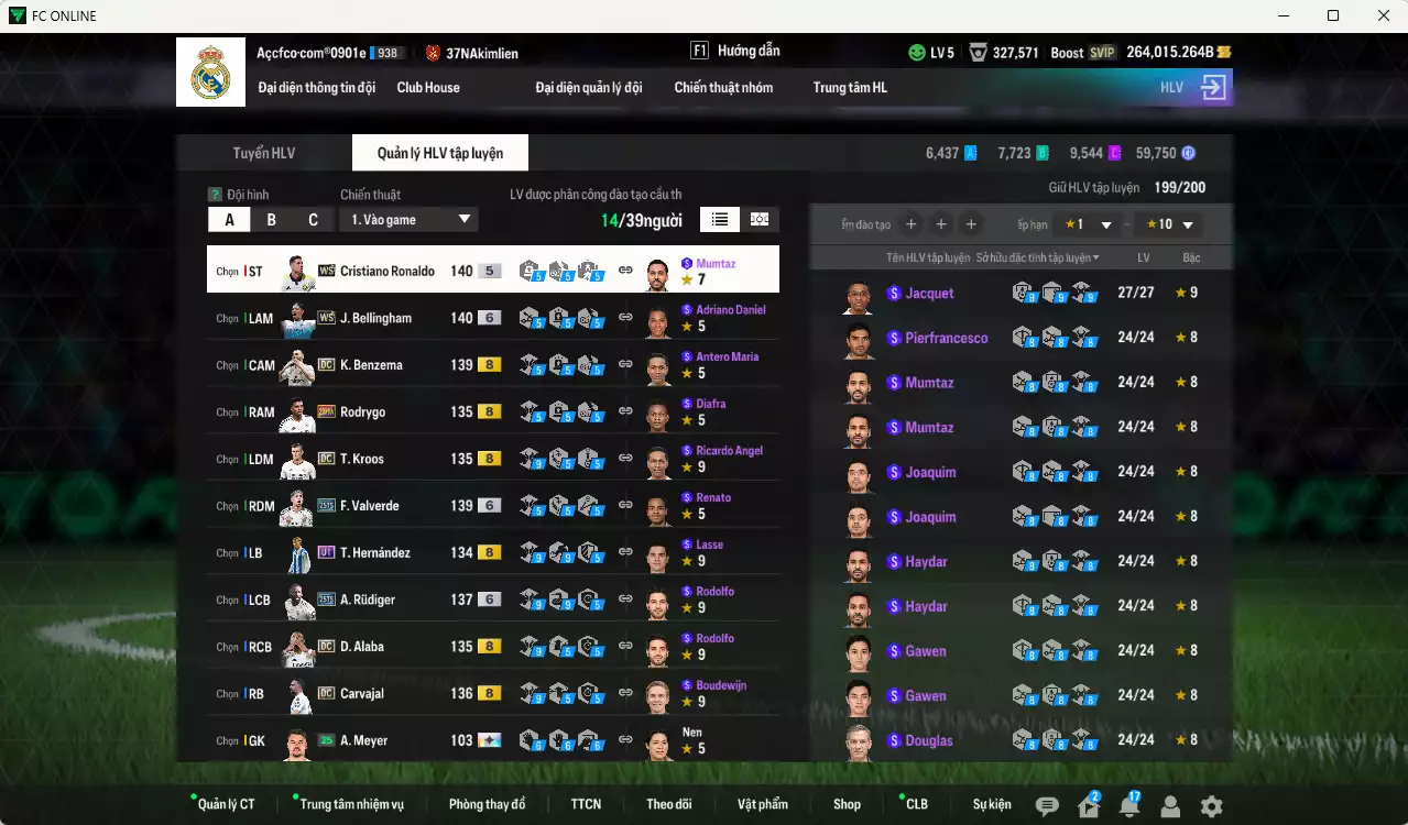 Ảnh Real Madrid 5.385.530b dư 260kb có CR7 WS, Bellingham WS+6, Valverde 25TS+6, Kroos DC, Benzema DC, Rudiger 25TS+6, Theo UT(fix BP), Alaba DC, Carvajal DC... Full miniface, HLV Siêu Xịn, đã full đào tạo chiến thuật lẫn cầu thủ, VIP BK Tháng 1