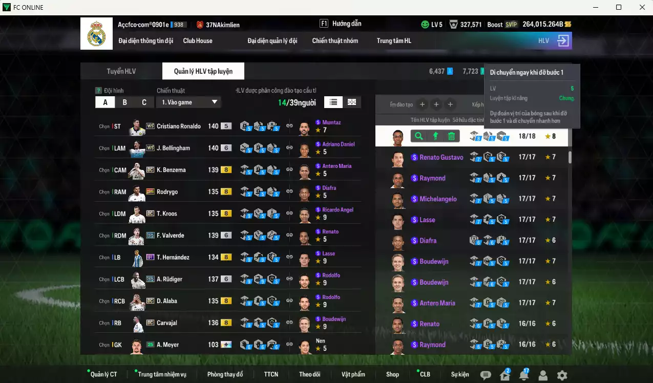 Ảnh Real Madrid 5.385.530b dư 260kb có CR7 WS, Bellingham WS+6, Valverde 25TS+6, Kroos DC, Benzema DC, Rudiger 25TS+6, Theo UT(fix BP), Alaba DC, Carvajal DC... Full miniface, HLV Siêu Xịn, đã full đào tạo chiến thuật lẫn cầu thủ, VIP BK Tháng 1