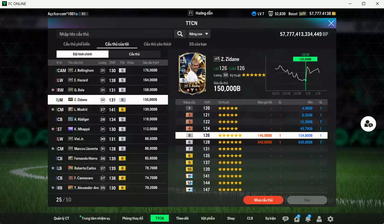Ảnh Real Madrid 3.542.900b (team phụ Real WS+5) có Kroos DC, Benzema DC, Eto JNM, CR7 CH, Valverde 25TS, Ronaldo WS, Bellingham WS, Hazard WS, Bale WS, Zidane WS, Modric WS, Mbappé WB... Còn nhiều CP giảm thuế