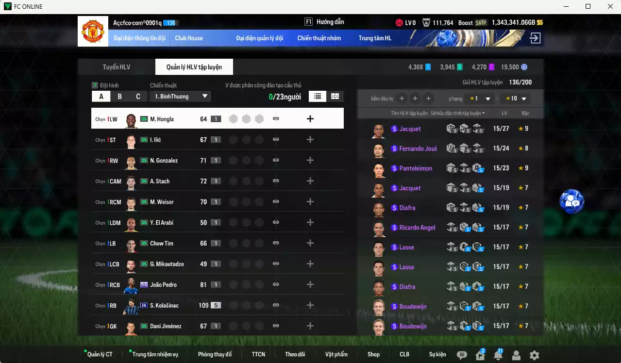 Ảnh ACC 1343341b trắng, có thẻ đổi tên, full miniface. HLV Xịn