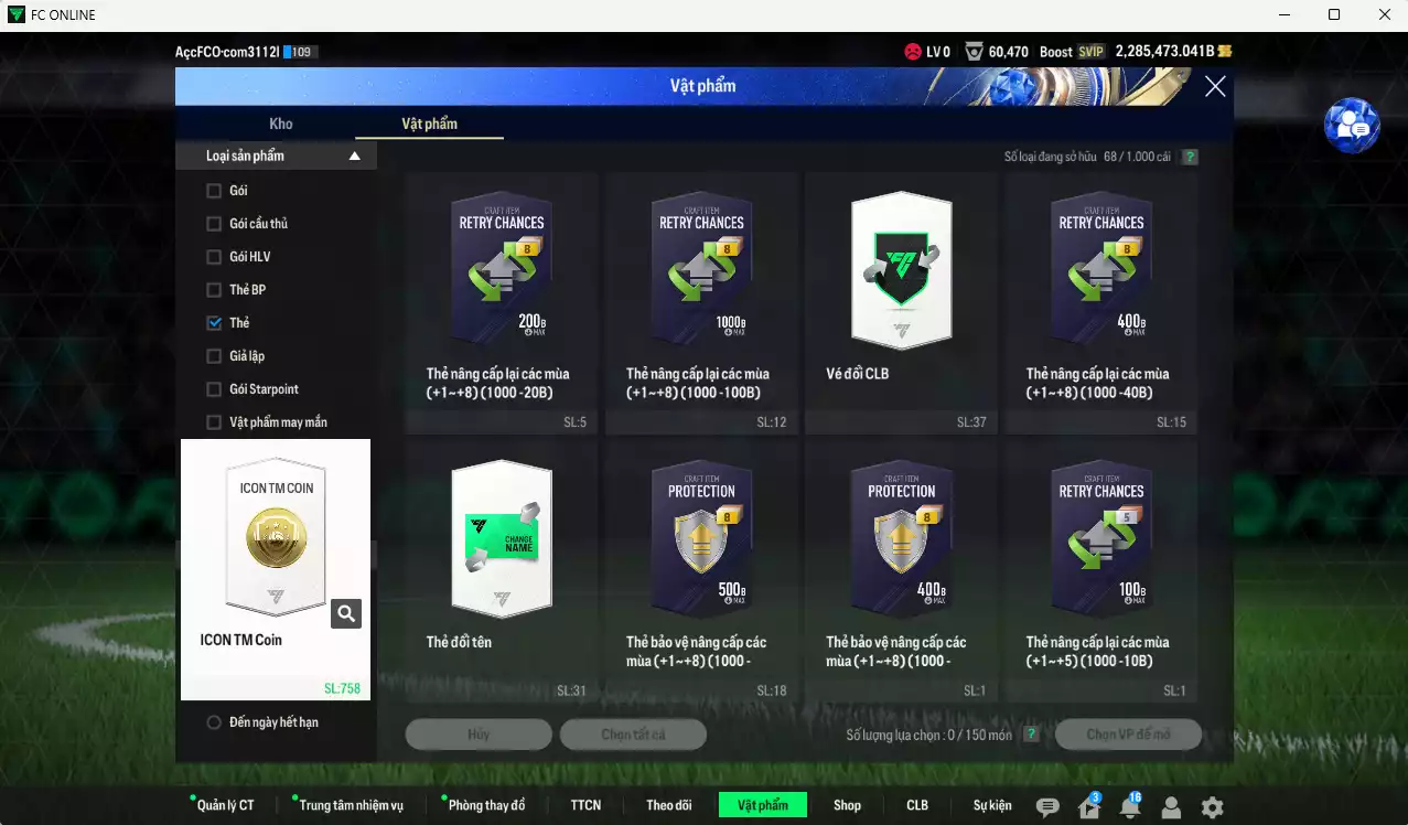 Ảnh ACC 2285473b trắng, có thẻ đổi tên. HLV Xịn, dư 140k TC