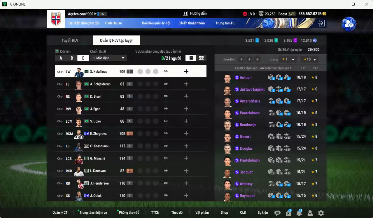 Ảnh ACC 585552b trắng, có thẻ đổi tên. HLV Xịn