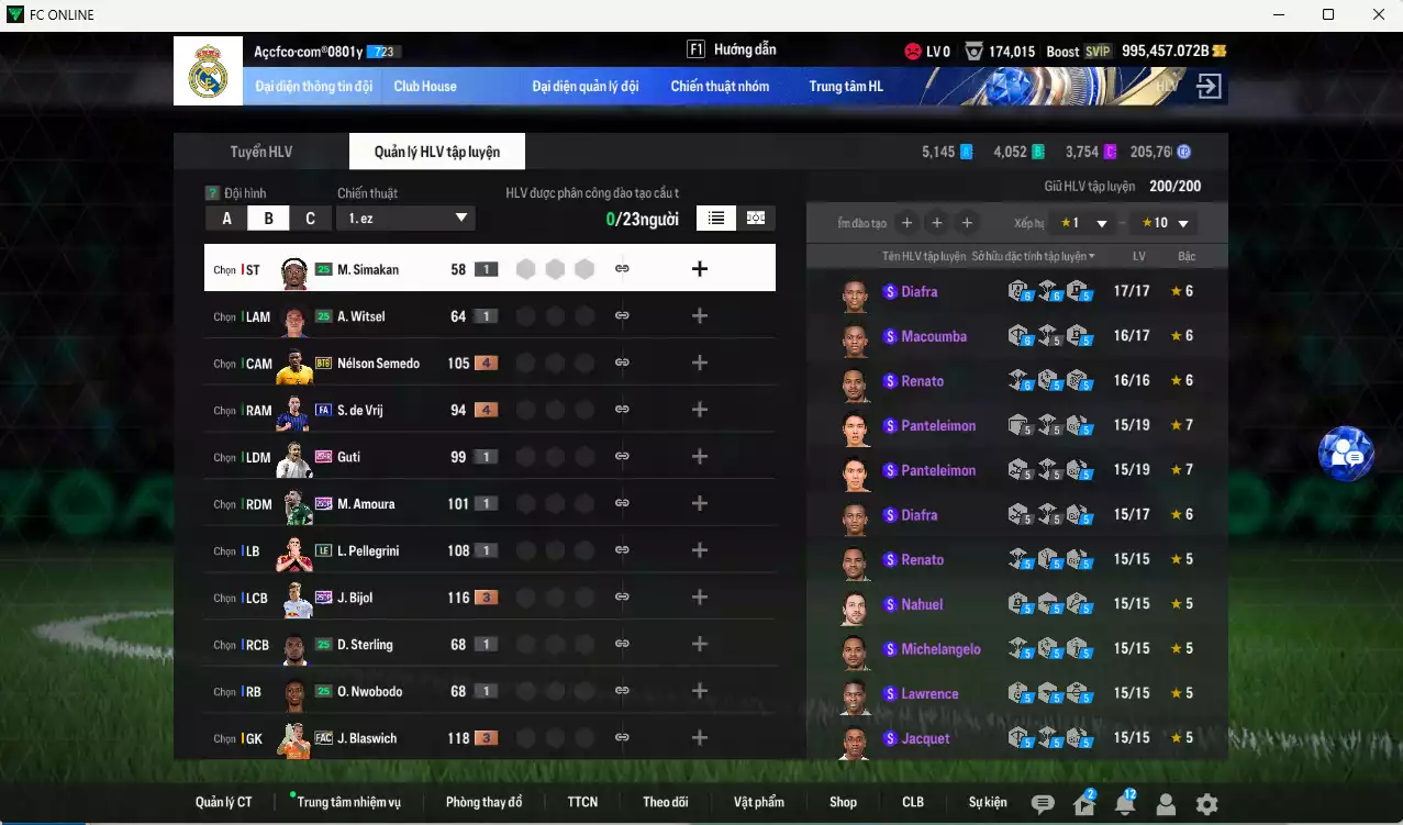 Ảnh ACC 995457b trắng, có thẻ đổi tên, full miniface. HLV Xịn