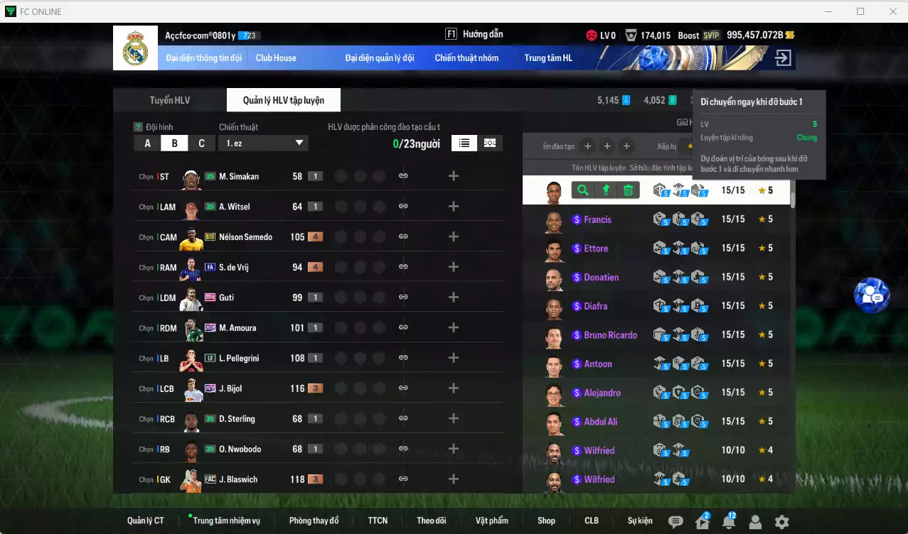 Ảnh ACC 995457b trắng, có thẻ đổi tên, full miniface. HLV Xịn