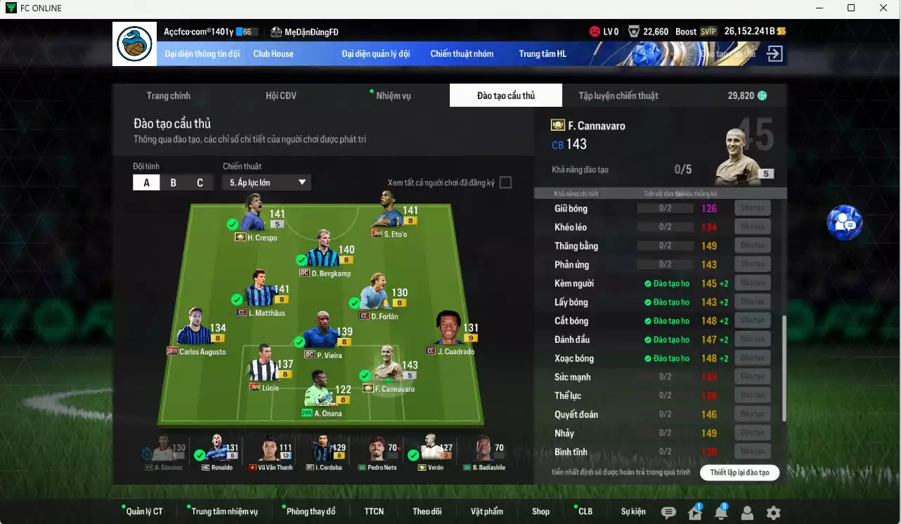 Ảnh Inter Milan 2.426.460b có Cannavaro ITM+5, Crespo ITM+5, Matthaus CC, Ronaldo FAC, Eto JNM, Vieira DC, Forlán CC, Bergkamp DC, Verón ITM+2, Lúcio JNM... Đã đào tạo chỉ số nhiều cầu thủ