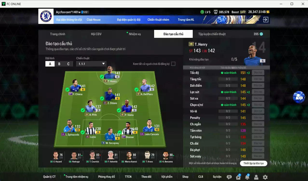 Ảnh Juventus 8.570.800b có Henry ITM+5, Pirlo ITM+5, Vieira ITM+5, Del Piero ITM+5, Zidane CC, Chiesa UT, Bremer UT, Cancelo LOL+10, Spinazzola LOL+10, Lúcio CC... Full miniface, HLV Siêu Xịn, đã đào tạo full chỉ số nhiều ct, VIP BK Tháng 1