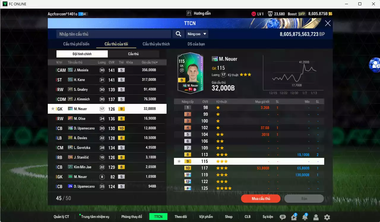 Ảnh Bayern Munich 926.540b có Musiala 25TS, Kane 25TS, Gnabry WS, Kimmich WS... Còn nhiều CP GIẢM THUẾ, HLV Xịn, đã đào tạo chỉ số nhiều ct