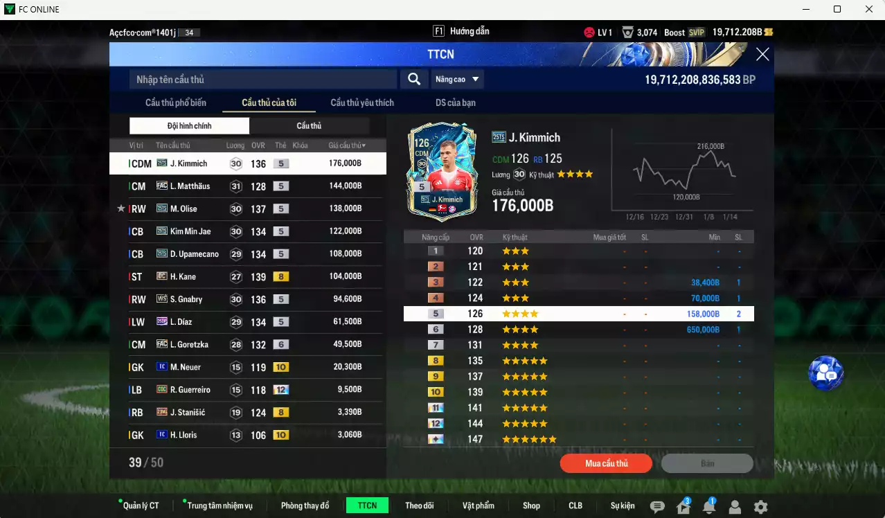 Ảnh Bayern Munich 1.027.220b có Kimmich 25TS, Matthaus FAC, Olise 25TS, Kim Min Jae 25TS, Upamecano 25TS, Kane DC, Gnabry WS, Díaz 25DP, Goretzka FAC+6...