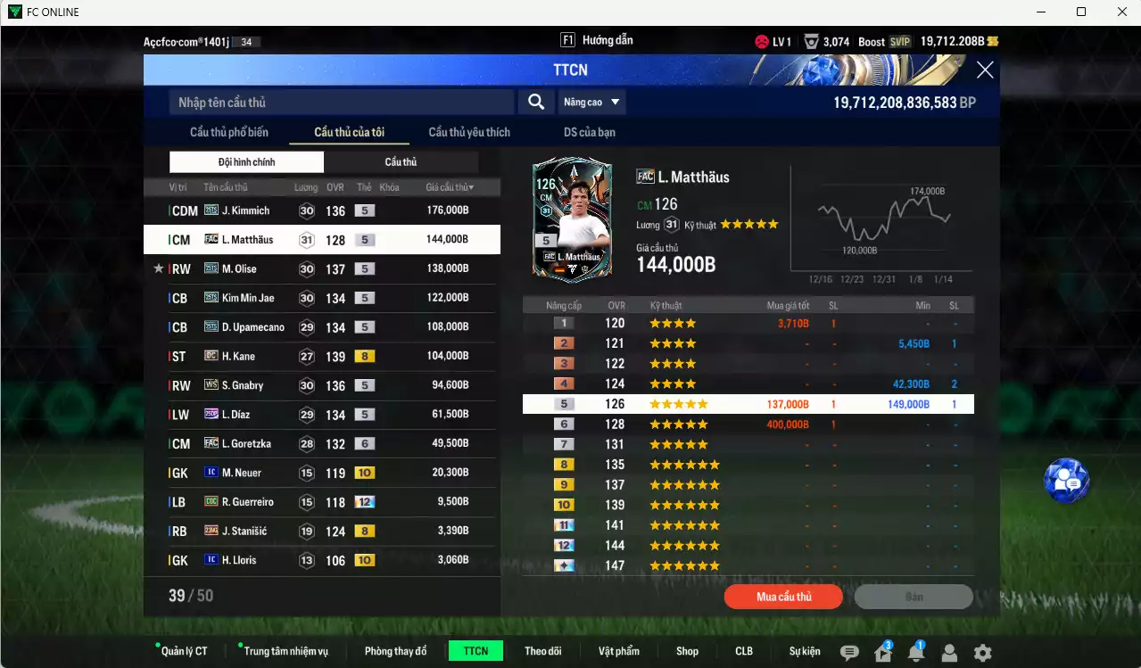 Ảnh Bayern Munich 1.027.220b có Kimmich 25TS, Matthaus FAC, Olise 25TS, Kim Min Jae 25TS, Upamecano 25TS, Kane DC, Gnabry WS, Díaz 25DP, Goretzka FAC+6...