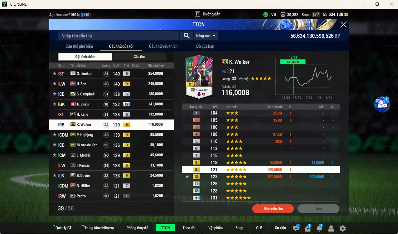 Ảnh Tottenham 1.354.150b dư 50kb có Lineker ITM+5, Campbell ITM+5, H. Son 23HW+9, Lloris BOE+12, Kane WS, Walker BTB+9, Hojbjerg 23HW+9, Van de Ven 23HW+9, Modric CC, Perisic CC, B. Davies DC+9 . Full miniface, HLV Xịn, dư 110k TC