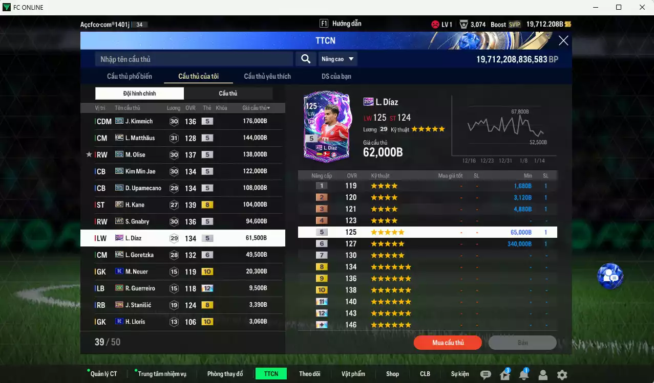 Ảnh Bayern Munich 1.027.220b có Kimmich 25TS, Matthaus FAC, Olise 25TS, Kim Min Jae 25TS, Upamecano 25TS, Kane DC, Gnabry WS, Díaz 25DP, Goretzka FAC+6...