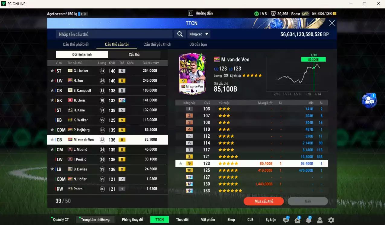 Ảnh Tottenham 1.354.150b dư 50kb có Lineker ITM+5, Campbell ITM+5, H. Son 23HW+9, Lloris BOE+12, Kane WS, Walker BTB+9, Hojbjerg 23HW+9, Van de Ven 23HW+9, Modric CC, Perisic CC, B. Davies DC+9 . Full miniface, HLV Xịn, dư 110k TC