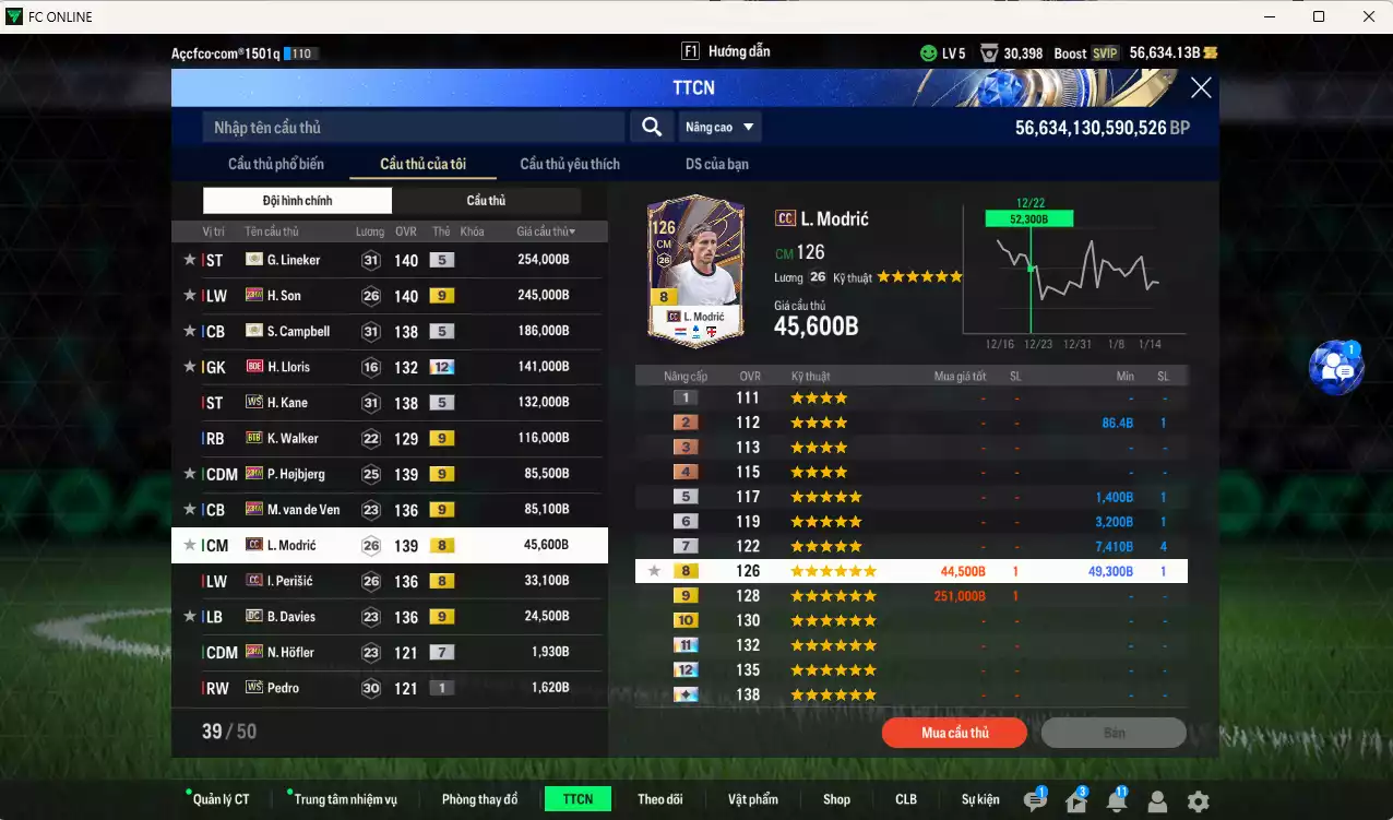 Ảnh Tottenham 1.354.150b dư 50kb có Lineker ITM+5, Campbell ITM+5, H. Son 23HW+9, Lloris BOE+12, Kane WS, Walker BTB+9, Hojbjerg 23HW+9, Van de Ven 23HW+9, Modric CC, Perisic CC, B. Davies DC+9 . Full miniface, HLV Xịn, dư 110k TC