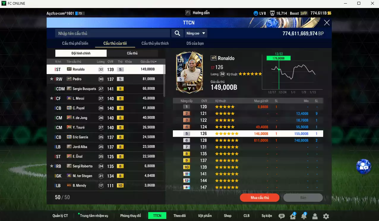 Ảnh Barcelona 541.010b có Ronaldo WS, Pedro WS, Busquets DC, Messi HG, Puyol MDL, F. de Jong 23HW, Touré JNM, Eric García MDL, Alba DC... Full miniface, còn nhiều CP GIẢM THUẾ. Đã đào tạo chỉ số nhiều cầu thủ