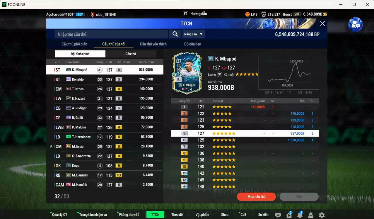 Ảnh mix 8 Real Madrid vs 3 AC Milan 1.905.580b có Ronaldo CH, Mbappé 25TS, Kroos CC, Hazard WS, Rudiger 25TY, Gulit CH, Maldini CC, Essien JNM... Full miniface, HLV Xịn